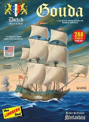 Lindberg 204 1:125 Gouda Dutch Man-o-War Sailing Ship • $15.62