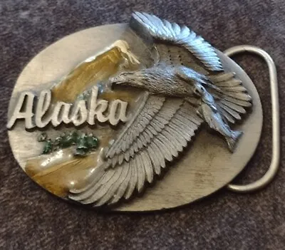 Siskiyou Belt Buckle Alaska Eagle Pewter 1990 Hallmarked See Pics • $9