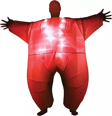 Adult Inflatable Red LIGHT UP Megamorph Costume Blow Up Fat Suit By Morphsuits • £19