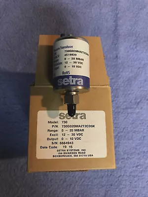 SETRA 730 Vacuum Transducer 0 To 20 MBAR 730G020MA2T2CD9K • $275