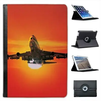 Large Airplane Flying At Sunset Folio Leather Case For IPad Mini & Retina • £11.99