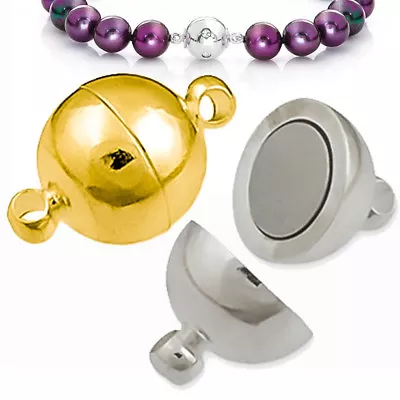 £2.69 • Buy Round Magnetic Clasps Silver Plated Jewellery Findings _330