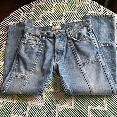 Current/Elliott Sz 28 Light Wash Block Seam Denim Spring Midrise Cropped Jeans • $31.50