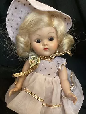 VINTAGE 1953 Painted Eyelashes Blonde Ginny Doll Marked Vogue • $84