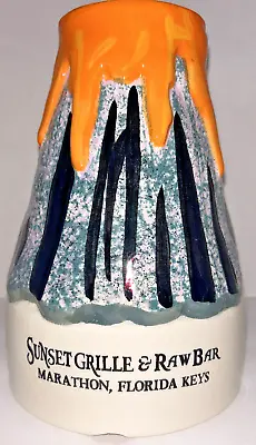 Volcano Tiki Mug Sunset Grille & Raw Bar Marathon Florida Keys Ceramic Vase 8  • $15.99