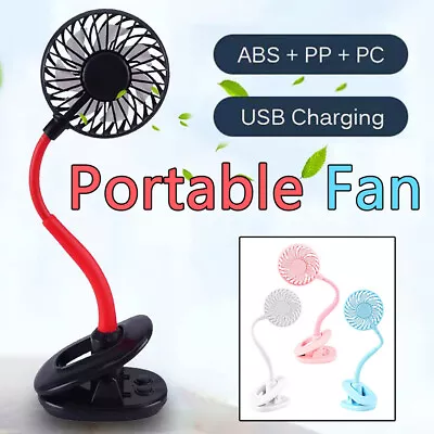 Clip On Mini Fan Portable Usb Rechargeable Personal Desk Fan Baby Stroller Fan • $15.69