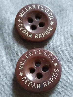 Rare Antique Miller TLG Co Cedar Rapids Iowa Vegetable Ivory Buttons. • $11