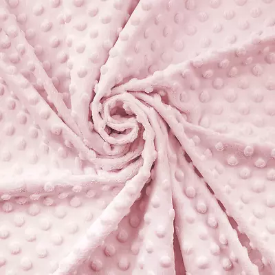  Supersoft Dimple Dot Cuddle Popcorn Soft Fleece Plush Fabric - Light Pink • £5.50