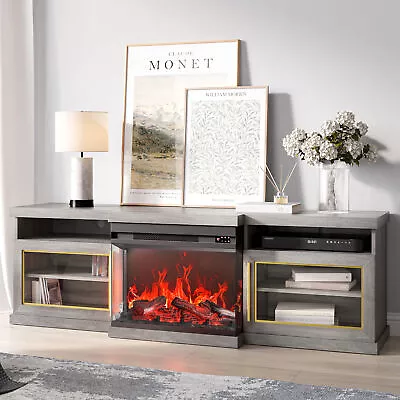 57 /68  TV Stand With 23  Electric Fireplace (Grey) • $299.99
