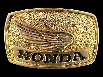 Vintage Leather Works 1979 Honda Belt Buckle Gold Wing EX+ • $24.99