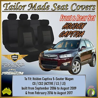 Premium Black Seat Covers For Holden Captiva 5: 09/2006 - 08/2009 & 02/2016 - ON • $188.20