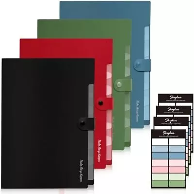 8 Pockets Accordion File Organizer Expanding File Folders Portable Document Pa • $26.99