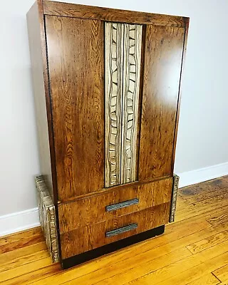 Fabulous Mid Century Modern Brutalist Armoire Chest  • $1500