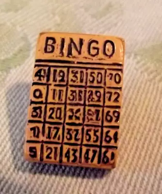 Vintage Realistic Yellow Bakelite Bingo Card Button (3506) • $16