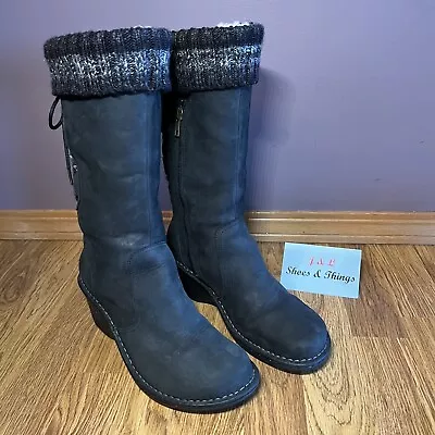 UGG Australia Tall Boots Gray Suede Shearling S/N 1936 Women's Sz 9 EUC • $45