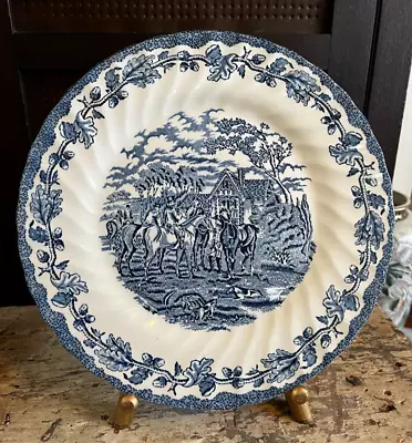 Myotts Country Life Blue White Horse Fox Hunt Staffordshire England Plate 10  • $19.99