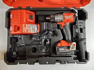 Milwaukee 2904-20 M18 FUEL 1/2” Hammer Drill Driver With Battery 5.0AH Charger  • $225