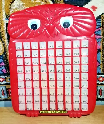 Magic Math Red Owl Push And See Addition Subtraction Educational RandToy 1998 • $25.50