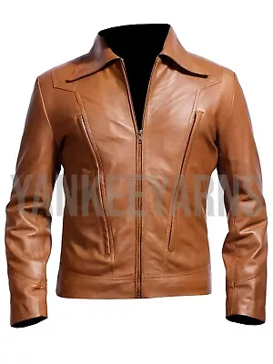 Men' Wolverine X-Men Day Of Future Past Brown Faux Leather Slim Fit Biker Jacket • $85.50