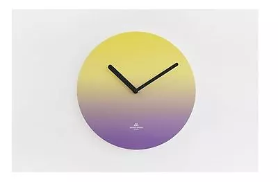 SECOND MANSION Modern Simple Design Wall Clock Silent Clock Mono - YELLOW-PURPLE • $29.50