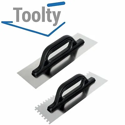 £8.99 • Buy Toolty Stainless Steel Square Notched Trowels Tiling Grout Float Spread Trowel