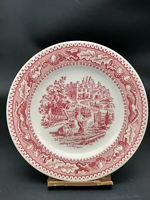 Royal China MEMORY LANE Pink Red Ironstone 1965  6 3/8  BREAD & BUTTER PLATE • $9.50