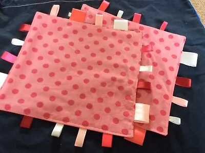 Set Of 2 Handmade Taggies - Pink Spotty • £4