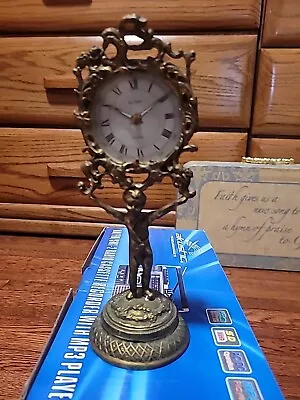 Vintage German Gold Gilt Brass Mantel  Alarm Clock. • $149.99