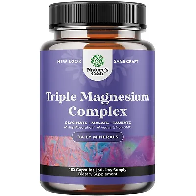 Triple Magnesium Complex 400mg Per Serving - High Absorption Magnesium Taurate • $21.99