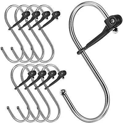 8 Pack S Hooks For Hanging 3.5 Inch Heavy Duty Metal S Hooks With Safety Buckle • $9.99