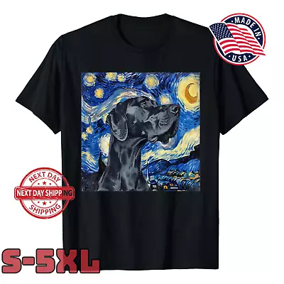 Great Dane Dog Van Gogh Style Starry Night T-Shirt • $8.99
