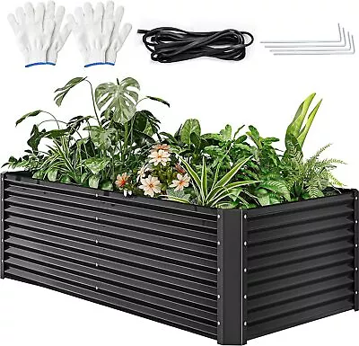 8x4x2ft Galvanized Raised Garden Bed Kit Garden Planter Box Flower Vegetable • $99.86