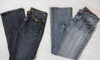 Lot Of 2 Pairs Gitano Mid Rise Acid Wash And Dark Wash Jeans Size 11  • $15.99