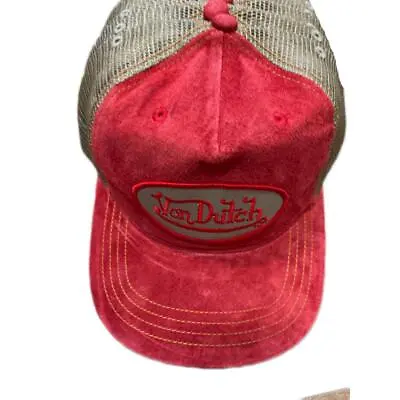 Von Dutch Snap On Hat Gold Red Trucker Cap Canvas Vintage Rare • $59.99