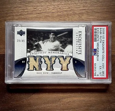 2006 Exquisite Collection Memorabilia Triple Jersey Pinstripe Babe Ruth #br2 /45 • $1999.99