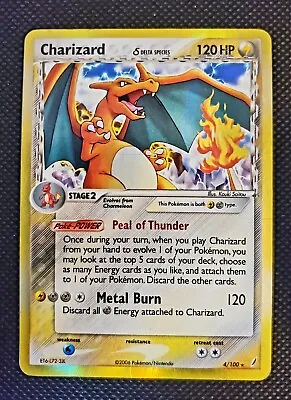 $129.99 • Buy Charizard Delta Species 4/100 Holo Rare EX Pokemon Card 2006 Crystal Guardians