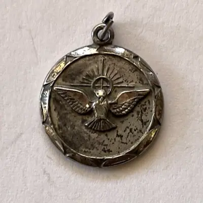 Vintage Holy Ghost Sterling Silver Marked Medal Pendant • $18.95