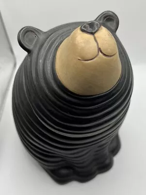 Ribbed Ceramic Bear Cookie Dog Treat Jar Storage Decor 10” • $21.50