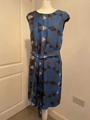 £35 • Buy Aquascutum Designer Blue Tunic Dress 100% Silk Size 8 Fully Lined