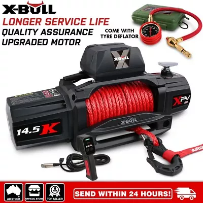 X-BULL 12V Electric Winch 14500LB Synthetic Rope Trailer Winch Offroad 4X4 4WD • $589