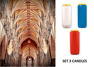 Church Candle Sanctuary Lamps 7 Days Set Of 3 Ideal For Home Worship • £24.99