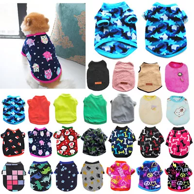 £3.95 • Buy Pet Dog Warm Coat Fleece Jacket Jumper Sweater Winter Clothes Puppy Vest Outfit.