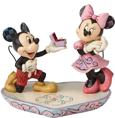 Jim Shore Disney MICKEY PROPOSING To MINNIE Ring Dish 4055436 A Magical Moment • $49