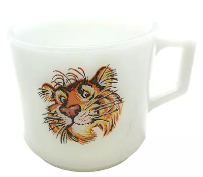 Vtg Fire King Esso Tony The Put A Tiger In Your Tank Milk Glass Coffee Mug Cup • $8.50