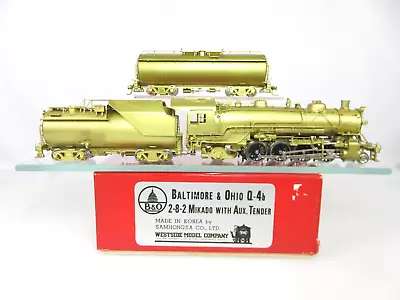 Westside Model Company Brass HO Baltimore & Ohio Q-4b 2-8-2 Mikado W/Aux Tender • $395