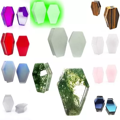 $11.99 • Buy Glass And Stone Coffin Shaped Ear Plugs Ear Gauges Ear Tunnels