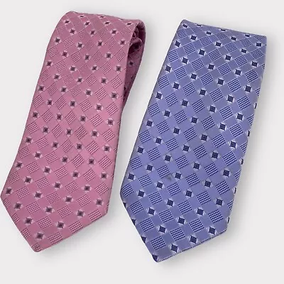 Donald J Trump Signature Collection Tie Men's Silk Necktie Lot Of 2 Pink Blue • $34.99