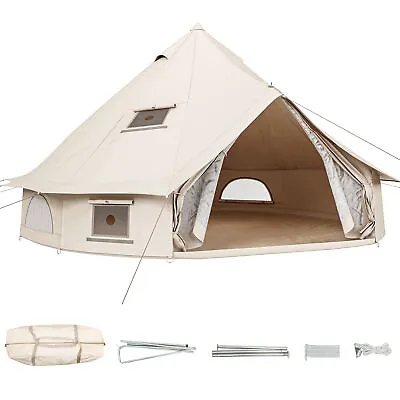 Glamping Tent Canvas Bell Tent Waterproof Camping & Glamping Yurt 5M • $398.56