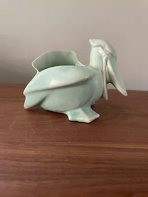 VINTAGE McCOY POTTERY PELICAN PLANTERBLUE AQUA • $32