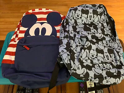 Disney Mickey Red White & Blue Stripes & Mickey Expressions Laptop/backpack Set • $55